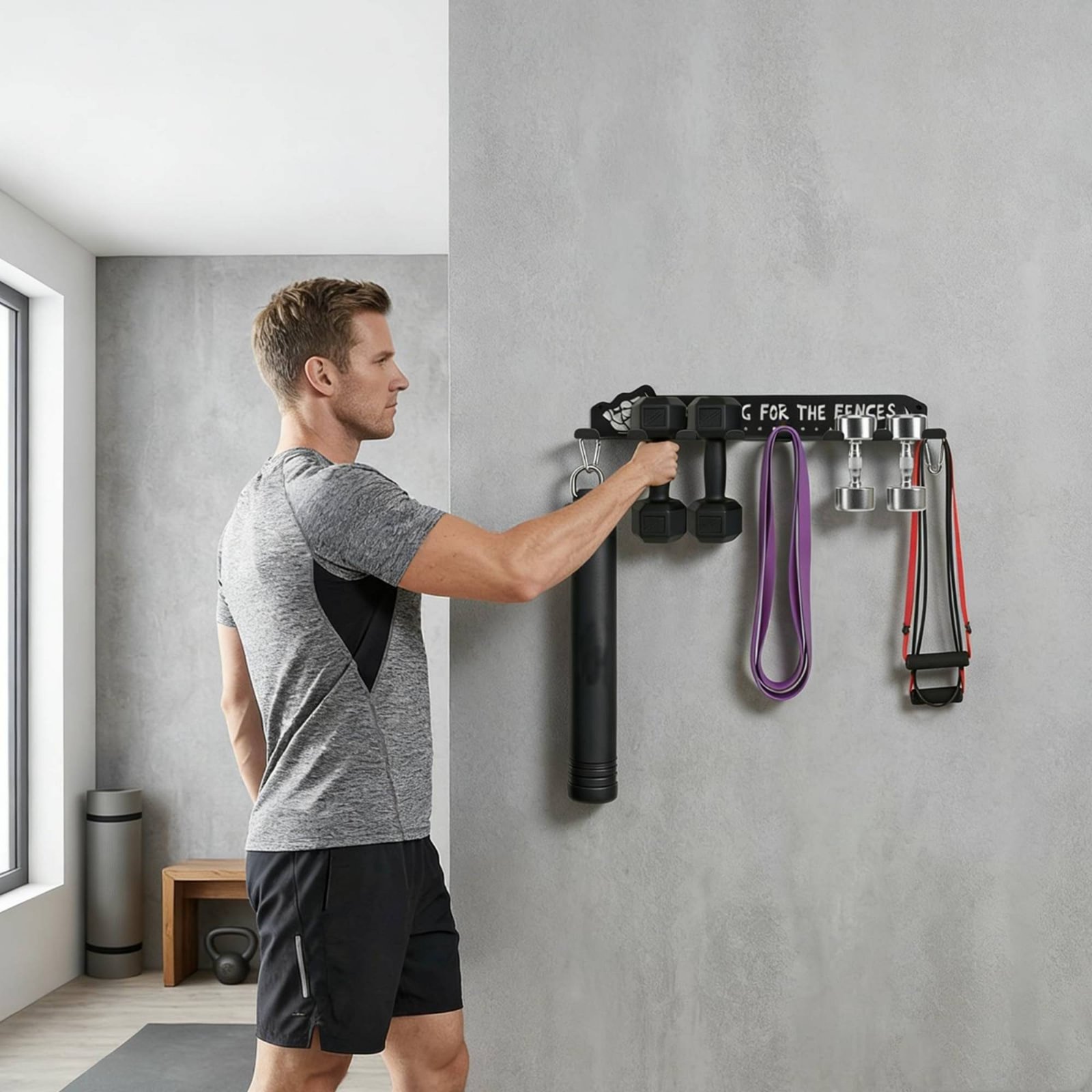 Sports Equipment Organizer - 8 Hook Sports Equipment Rack Heavy