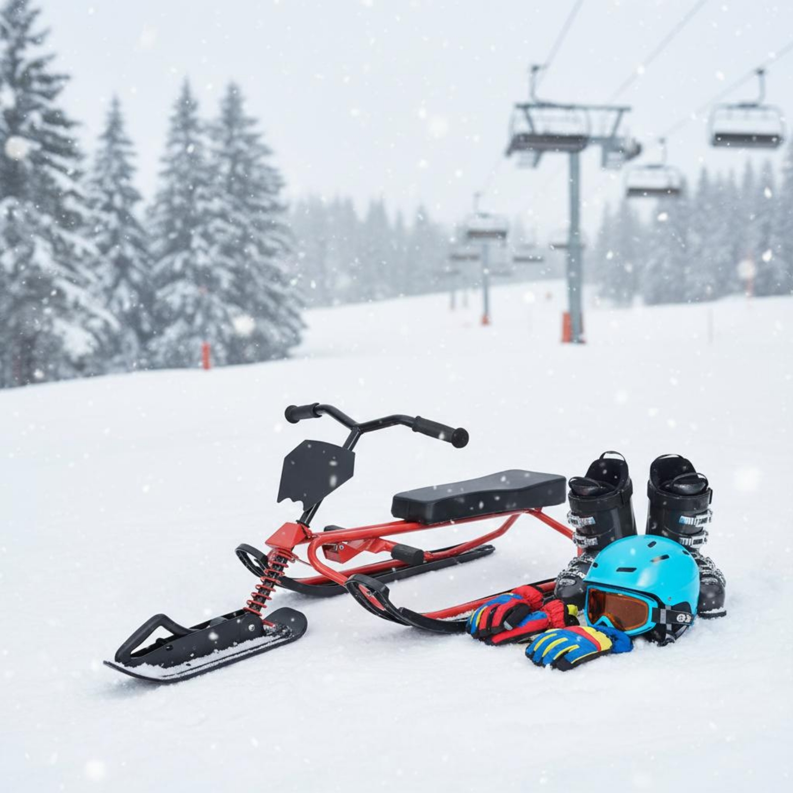 Sports Equipment With A - Brake Sled Multi-Surface Use Steering Sled