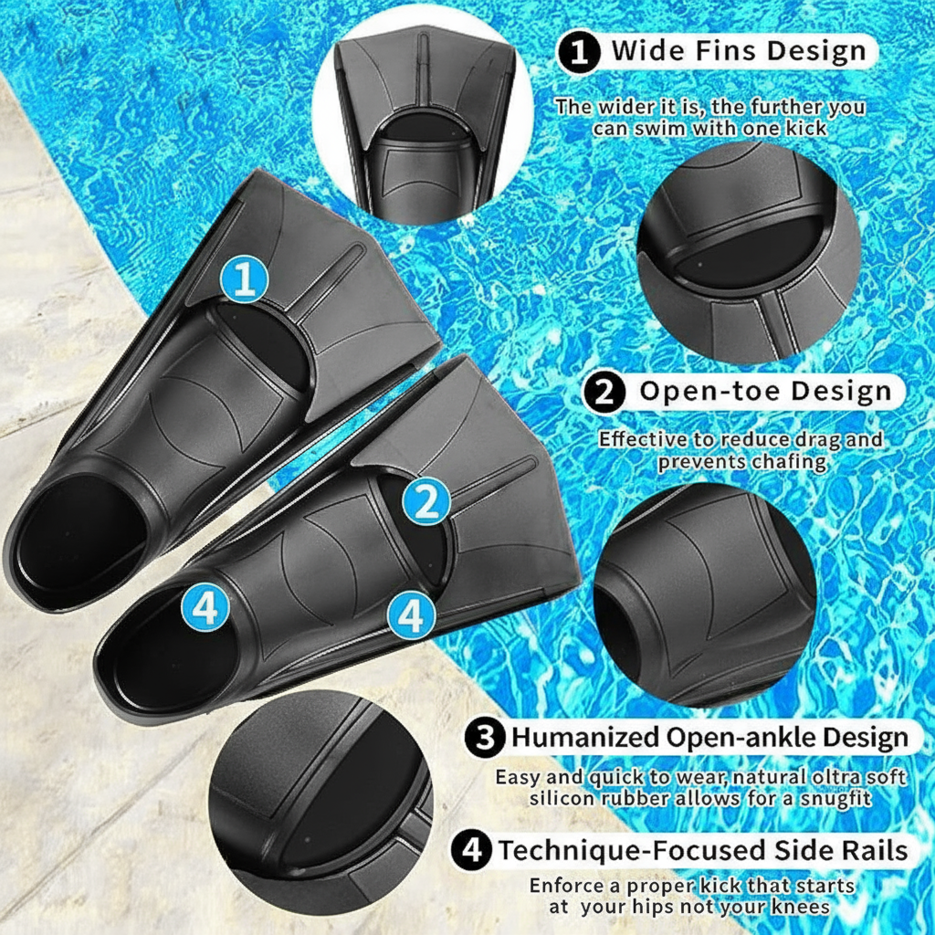 Silicone Fins Swim Training Sn - Swim Fin Short Blade recension och pris