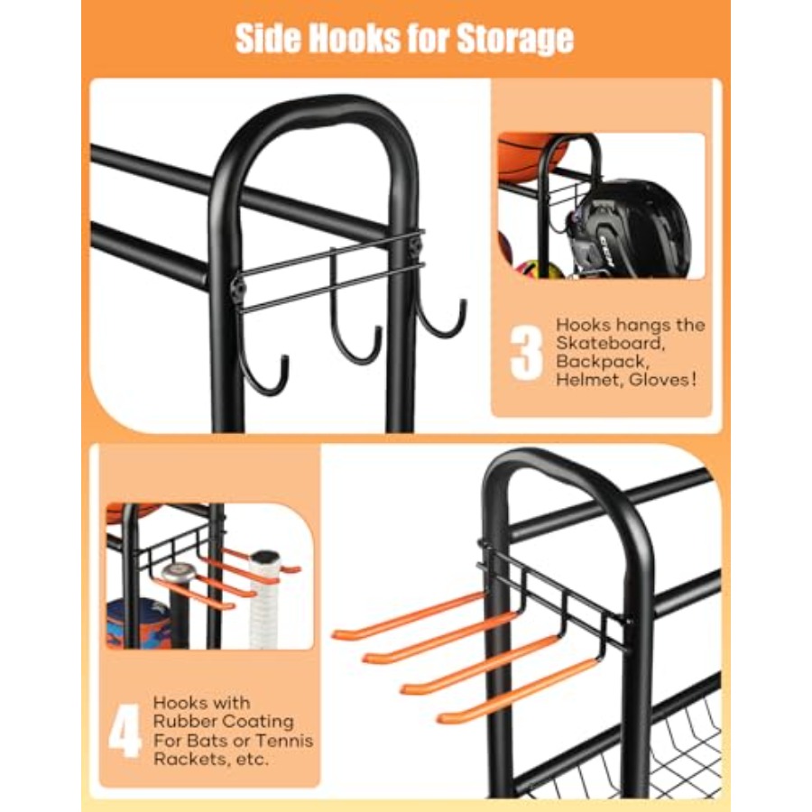 Basketball Rack Rolling Basket - Sports Equipment Organizer recension och pris
