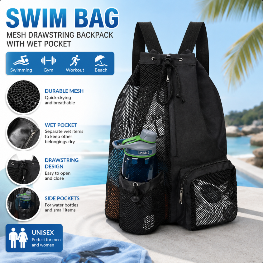 Drawstring Beach Storage Bag M - Sports Equipment Bag recension och pris