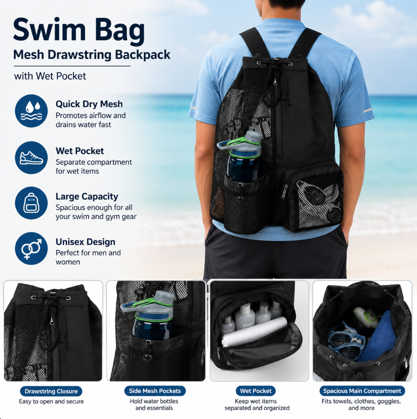 Drawstring Beach Storage Bag M - Sports Equipment Bag recension och pris