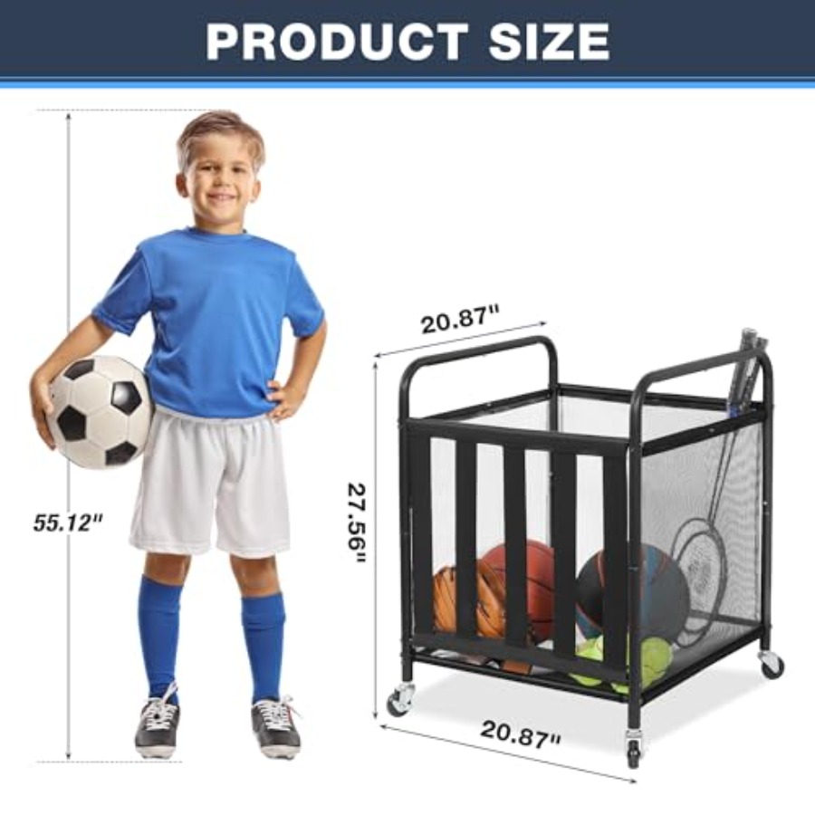 Rolling Sports Ball Storage Ca - Sports Equipment Organizer recension och pris