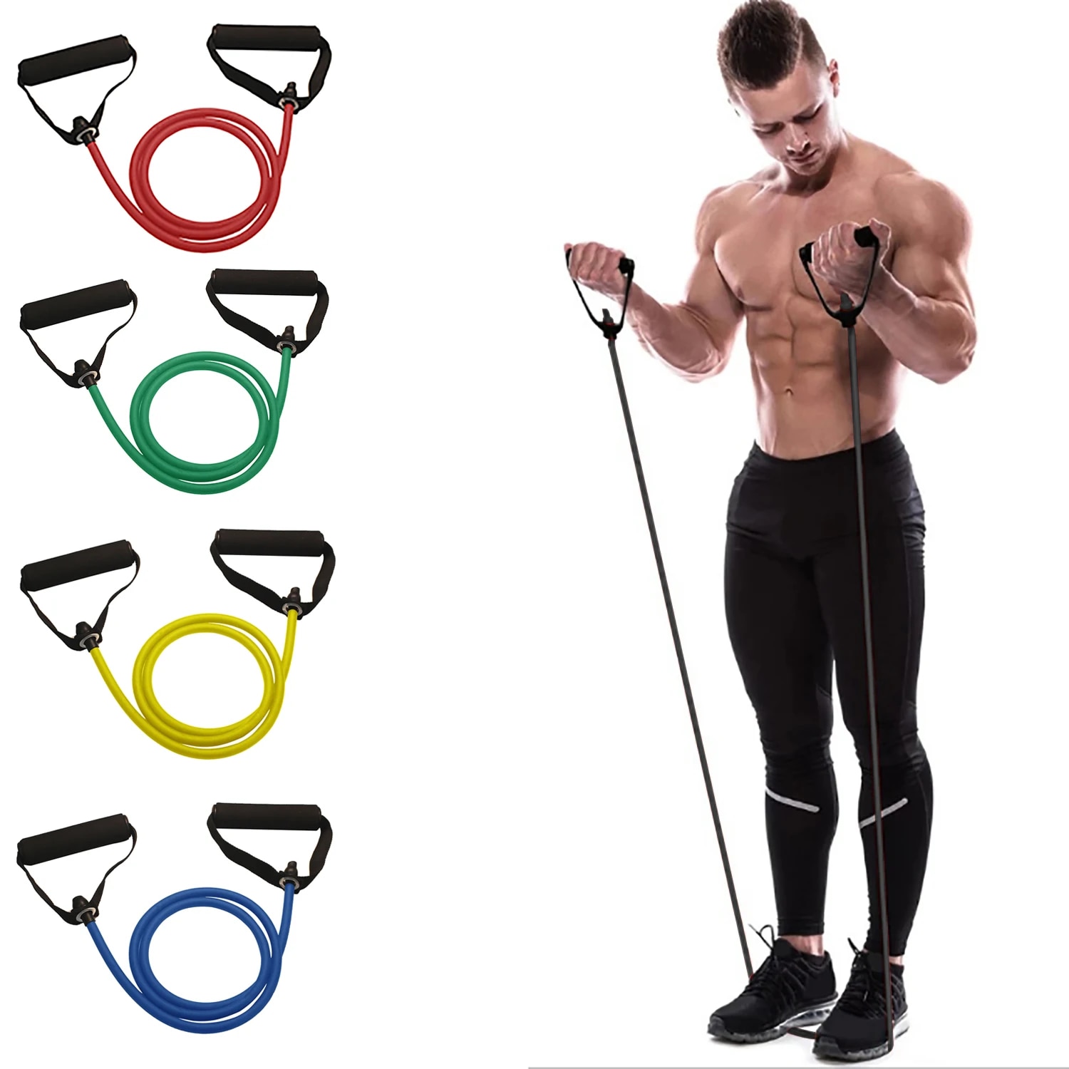 Resistance Bands With Handles, - Sports Equipment Game recension och pris