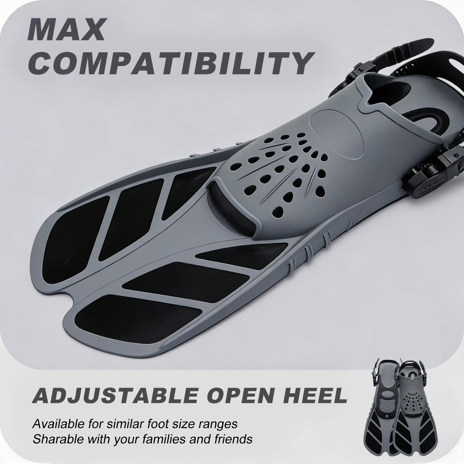 Snorkel Fins Adjustable Buckle - Swim Fin Short Blade recension och pris