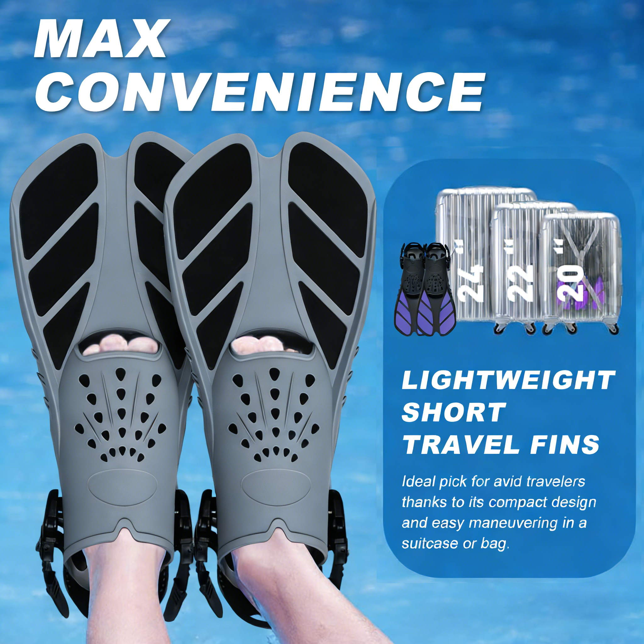 Snorkel Fins Adjustable Buckle - Swim Fin Short Blade recension och pris