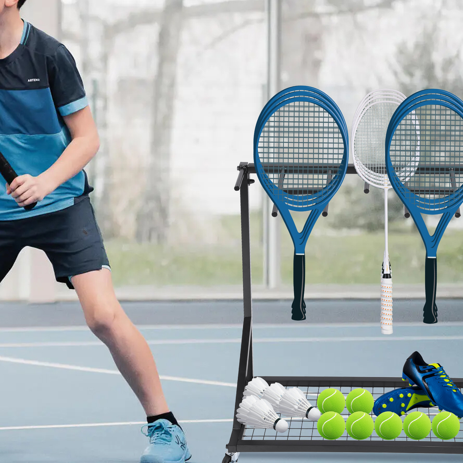 Sports Racquet Storage Organiz - Sports Equipment Organizer recension och pris