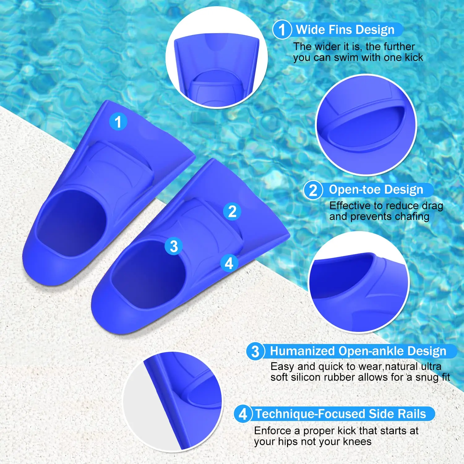 Swim Training Fins Silicone Pr - Swim Fin Short Blade recension och pris