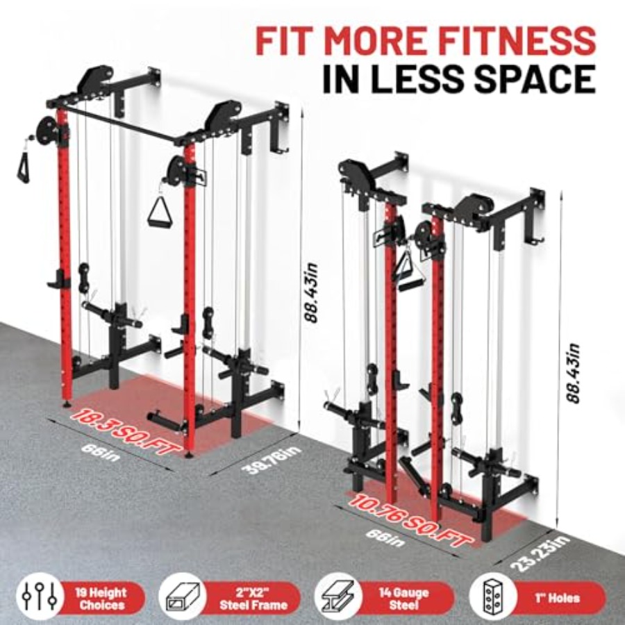 Wall Mounted Folding Squat Rac - Sports Equipment For Home recension och pris